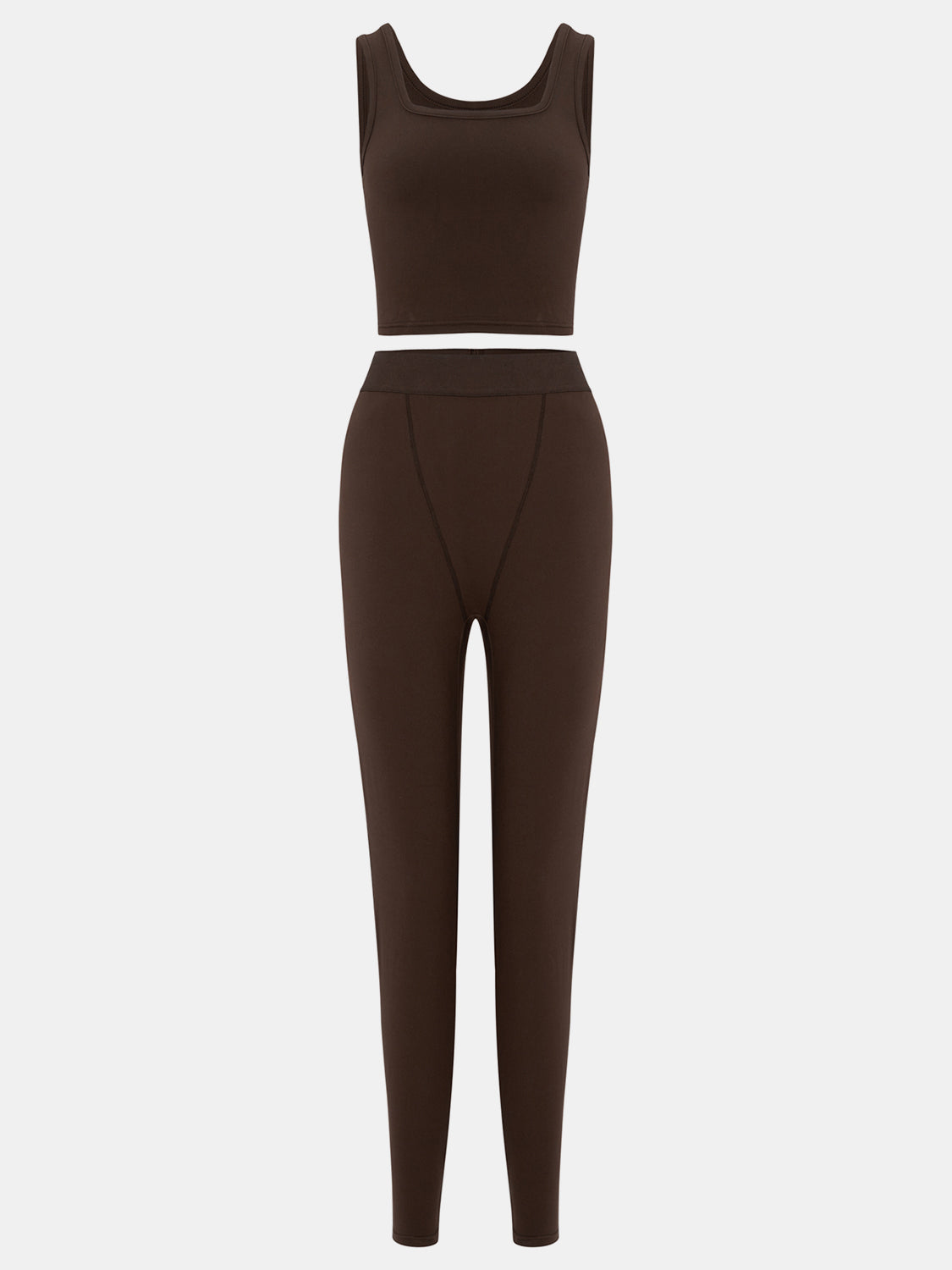 Square Neck Wide Strap Top and Leggings Set