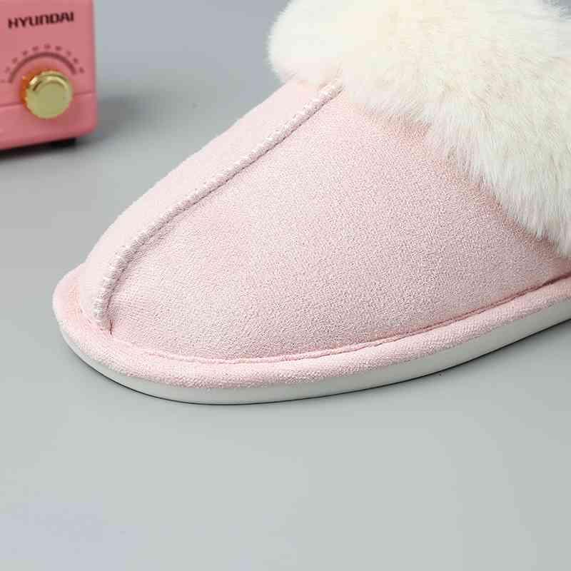 Faux Suede Center Seam Slippers - Browngold Fashion