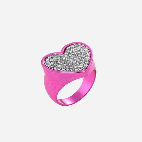 Geometric Glass Stone Alloy Ring - Browngold Fashion