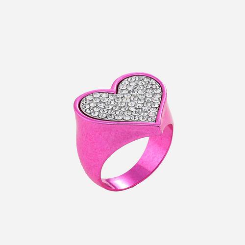 Geometric Glass Stone Alloy Ring - Browngold Fashion