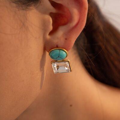 Geometric Stainless Steel Earrings - Browngold Fashion