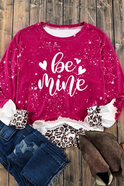 BE MINE Leopard Round Neck Sweatshirt - Browngold Fashion