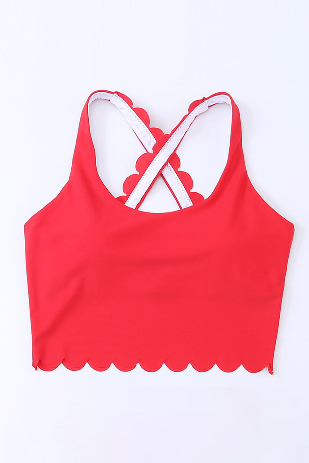 Crisscross Scoop Neck Swim Top