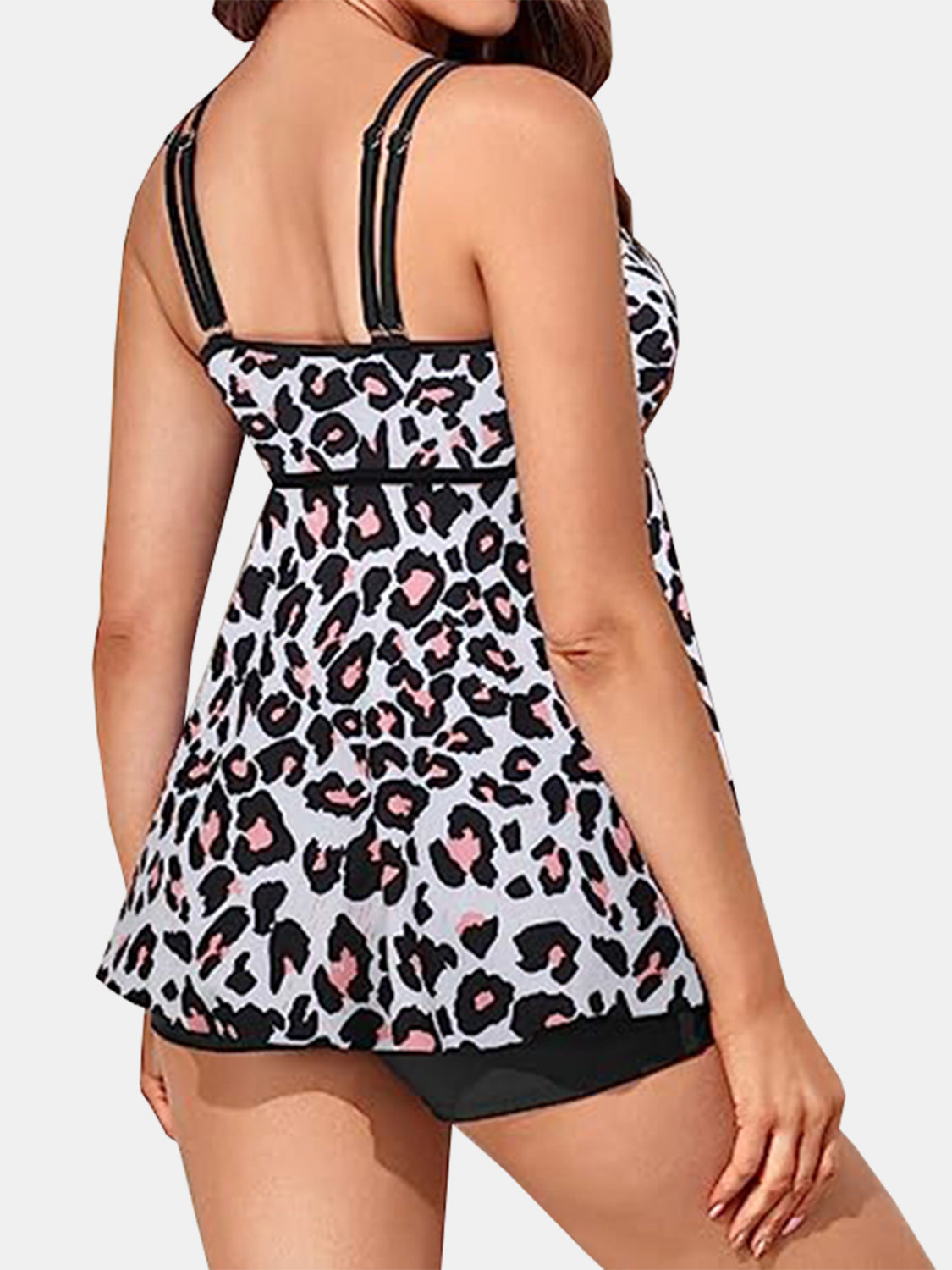 Printed Scoop Neck Two-Piece Swim Set