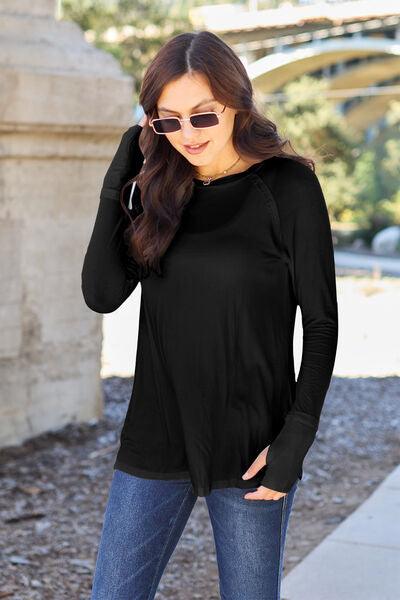 Basic Bae Full Size Round Neck Long Sleeve T-Shirt - Browngold Fashion