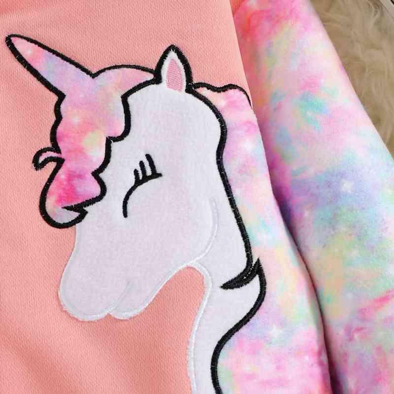 Unicorn Graphic Long Sleeve Jacket - Browngold Fashion