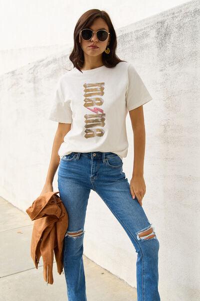 Simply Love Full Size MAMA Short Sleeve T-Shirt - Browngold Fashion