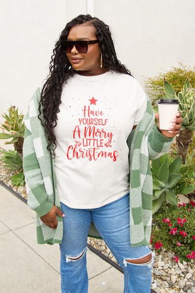 Simply Love Full Size HAVE YOURSELF A MERRY LITTLE CHRISTMAS T-Shirt - Browngold Fashion