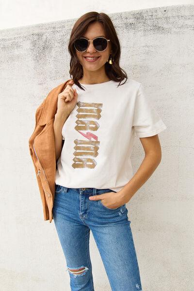 Simply Love Full Size MAMA Short Sleeve T-Shirt - Browngold Fashion