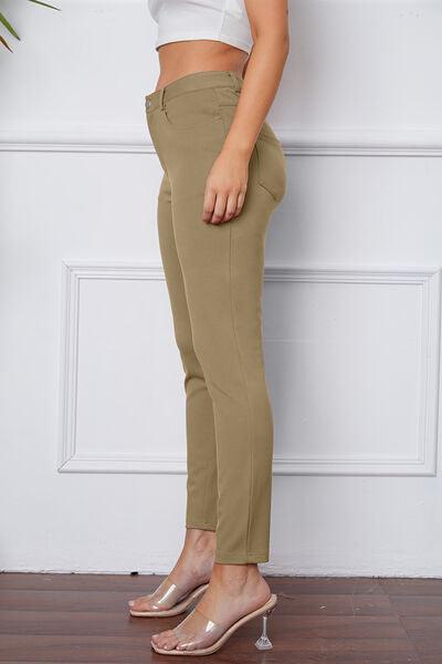 StretchyStitch Pants by Basic Bae - Browngold Fashion