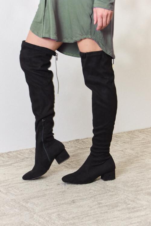 East Lion Corp Over The Knee Boots - Browngold Fashion