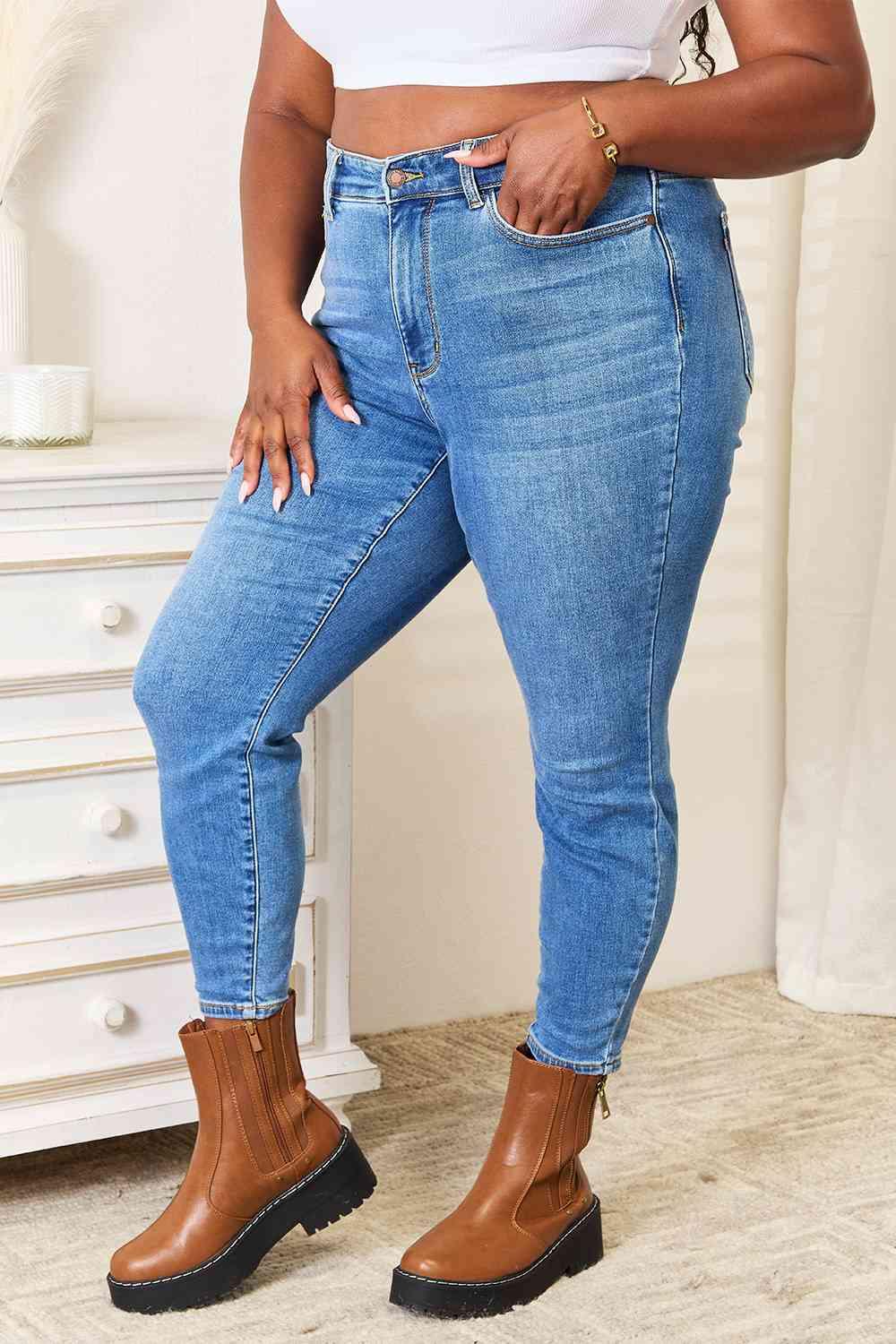 Judy Blue Full Size High Waist Skinny Jeans - Browngold Fashion