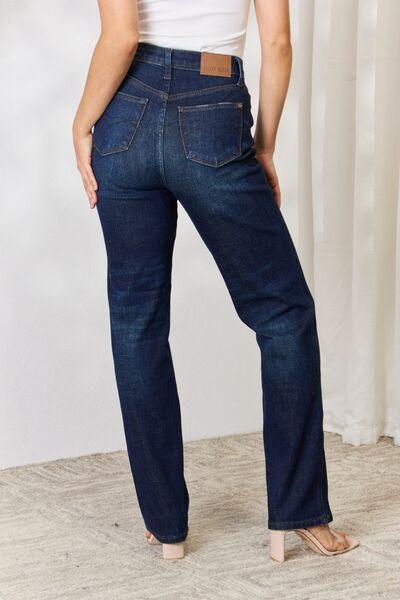 Judy Blue Full Size Button-Fly Straight Jeans - Browngold Fashion