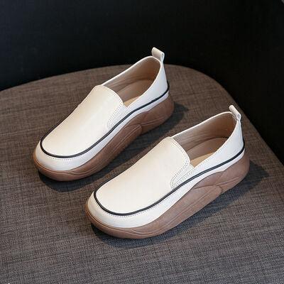 Chunky Slip On Shoes - Browngold Fashion