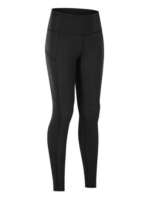 Wide Waistband Sports Leggings - Browngold Fashion