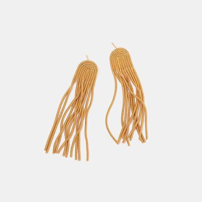 Stainless Steel Rainbow Tassel Dangle Earrings - Browngold Fashion