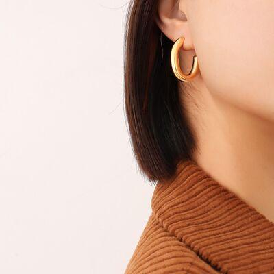 Titanium Steel Gold-Plated Earrings - Browngold Fashion