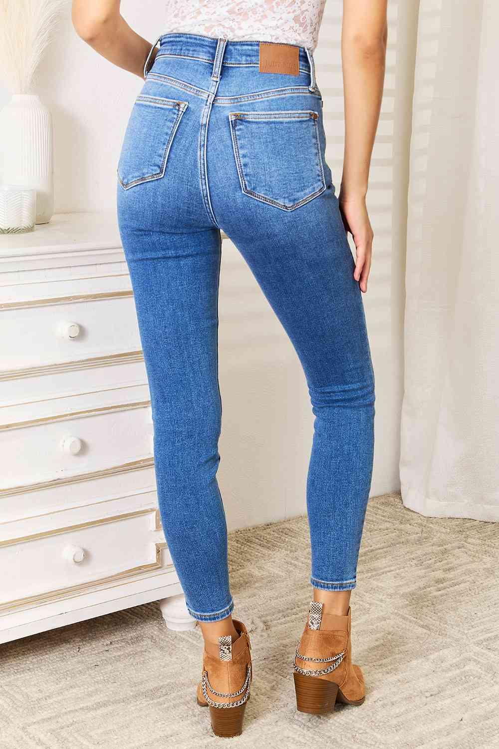 Judy Blue Full Size High Waist Skinny Jeans - Browngold Fashion