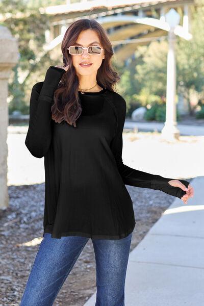 Basic Bae Full Size Round Neck Long Sleeve T-Shirt - Browngold Fashion