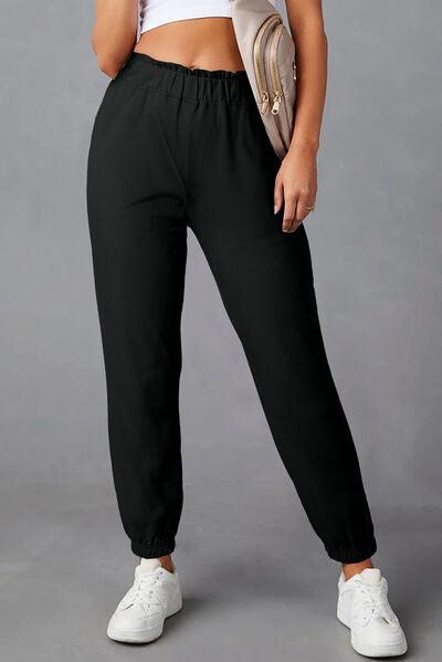 Elastic Waist Joggers - Browngold Fashion