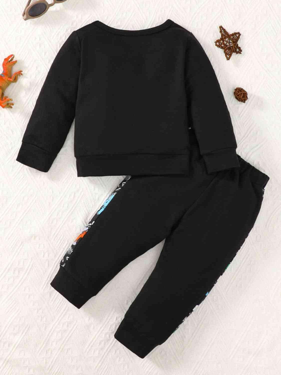 Long Sleeve Sweatshirt and Sweatpants Set - Browngold Fashion