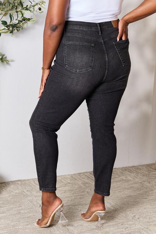 Judy Blue Full Size Tummy Control High Waist Denim Jeans - Browngold Fashion