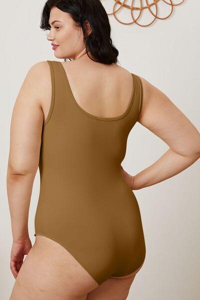 Basic Bae Full Size Square Neck Sleeveless Bodysuit - Browngold Fashion