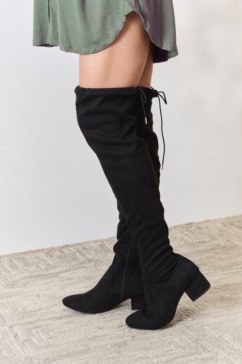 East Lion Corp Over The Knee Boots - Browngold Fashion