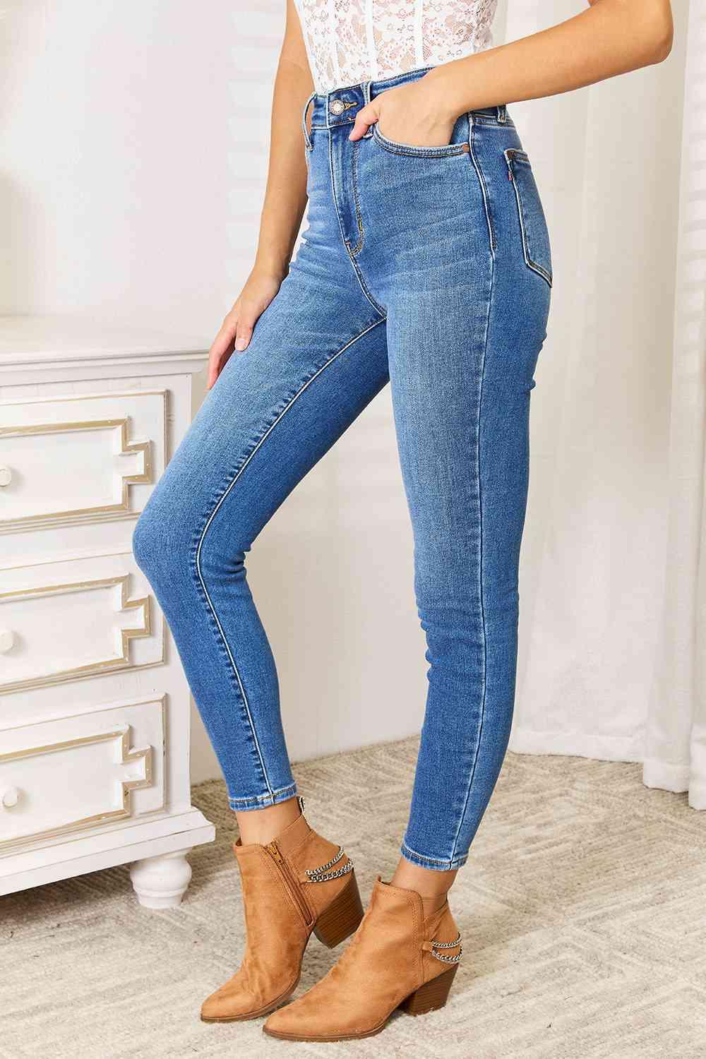 Judy Blue Full Size High Waist Skinny Jeans - Browngold Fashion