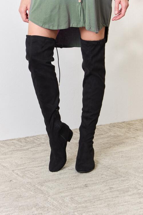 East Lion Corp Over The Knee Boots - Browngold Fashion