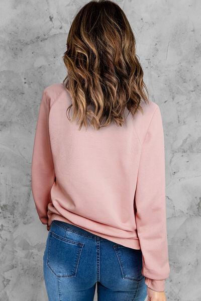 BE MINE WINE Round Neck Sweatshirt - Browngold Fashion