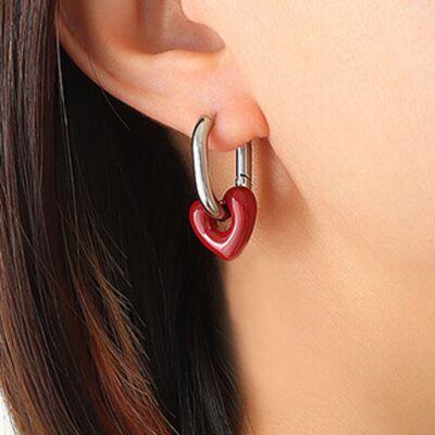 Heart Titanium Steel Earrings - Browngold Fashion