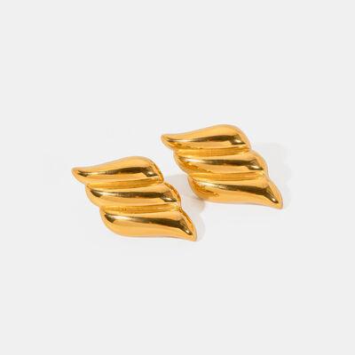 Minimalist 18K Gold-Plated Earrings - Browngold Fashion