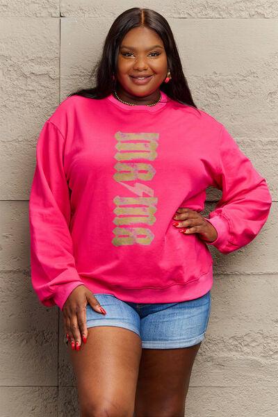 Simply Love Full Size MAMA Round Neck Sweatshirt - Browngold Fashion