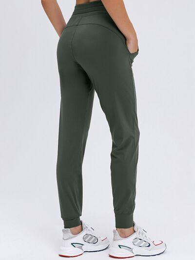 Double Take Tied Joggers with Pockets - Browngold Fashion