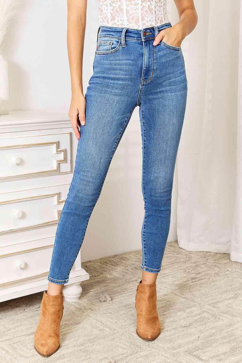 Judy Blue Full Size High Waist Skinny Jeans - Browngold Fashion