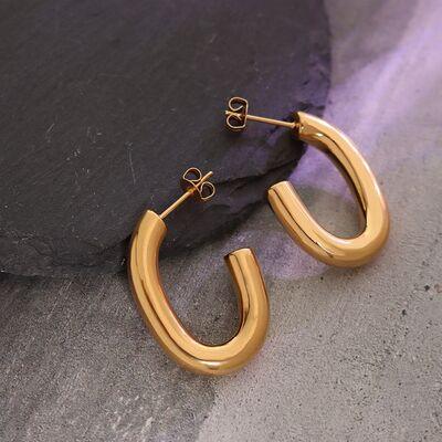 Titanium Steel Gold-Plated Earrings - Browngold Fashion