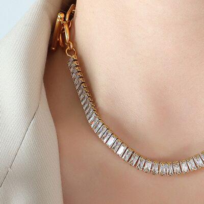 Titanium Steel Gold-Plated Necklace - Browngold Fashion