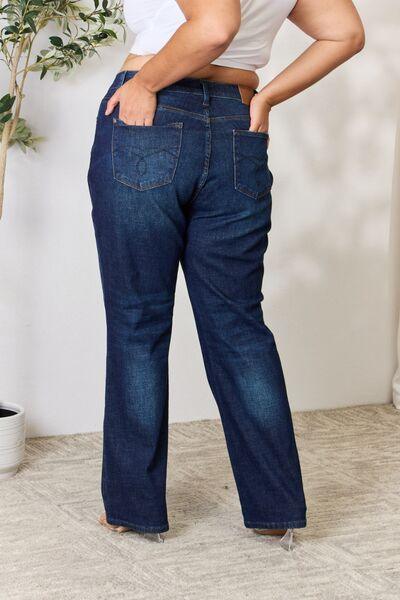 Judy Blue Full Size Button-Fly Straight Jeans - Browngold Fashion