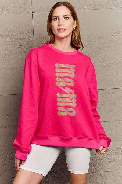 Simply Love Full Size MAMA Round Neck Sweatshirt - Browngold Fashion