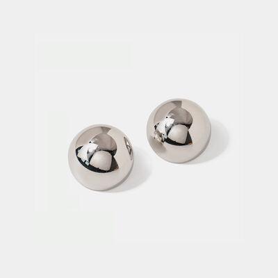 Hemispherical Stainless Steel Earrings - Browngold Fashion