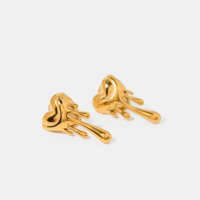 Heart Shape 18K Gold-Plated Earrings - Browngold Fashion