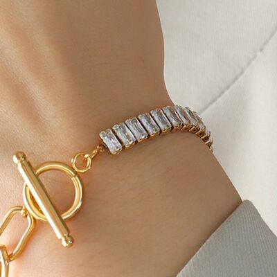 Zircon Titanium Steel Closure Bracelet - Browngold Fashion