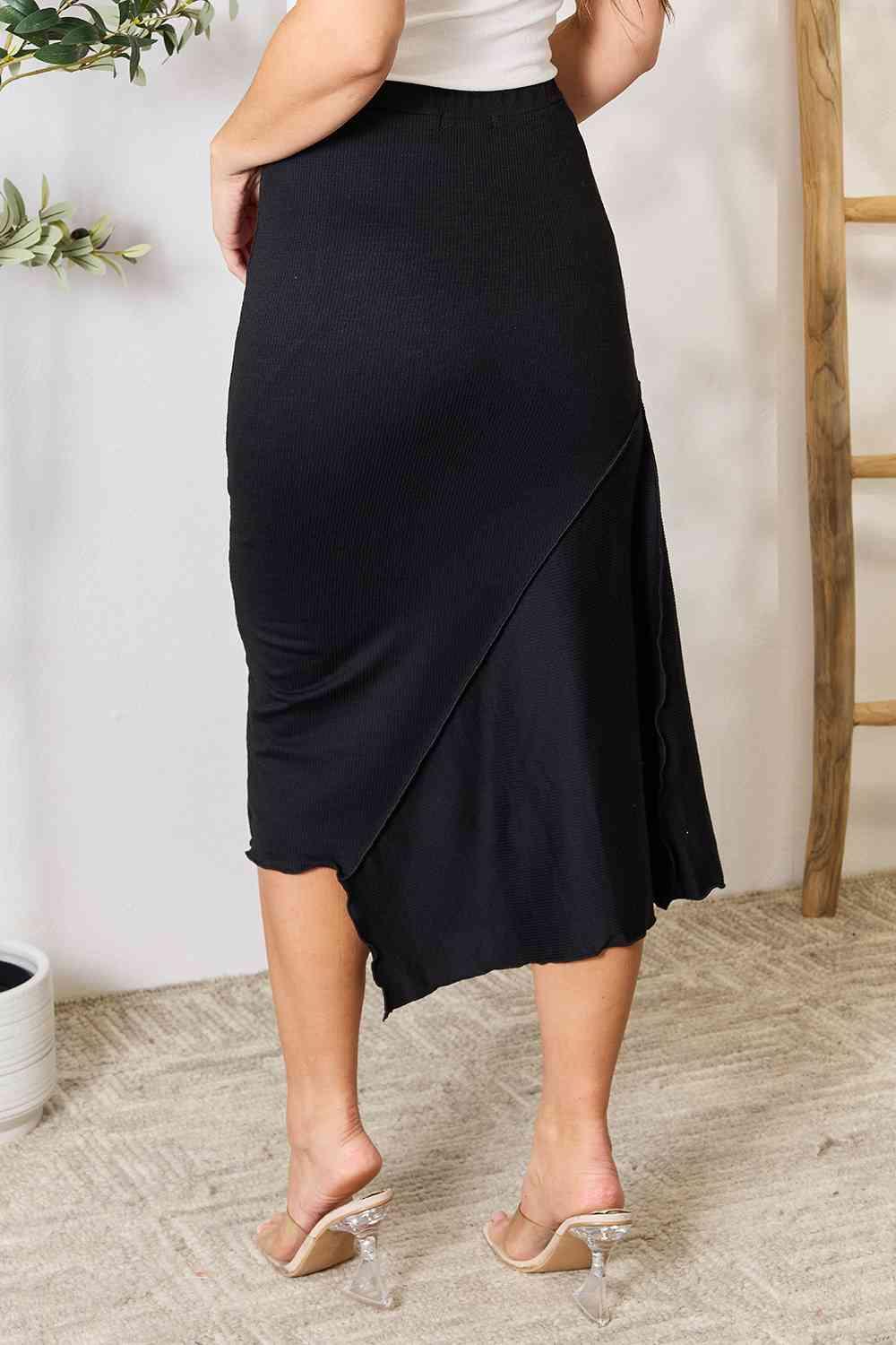 Culture Code Full Size High Waist Midi Skirt - Browngold Fashion