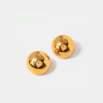 Hemispherical Stainless Steel Earrings - Browngold Fashion