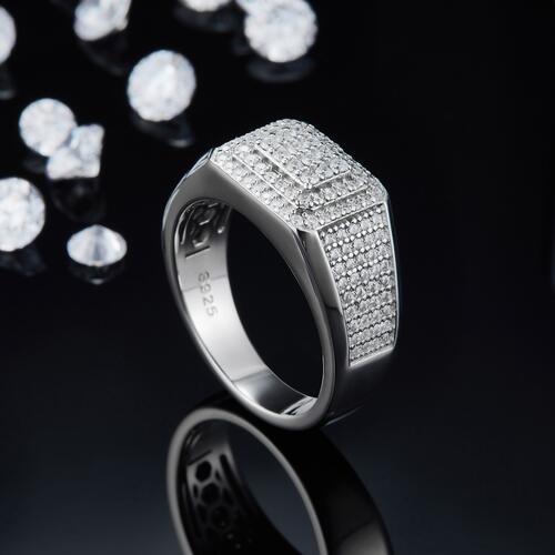 Moissanite 925 Sterling Silver Ring - Browngold Fashion