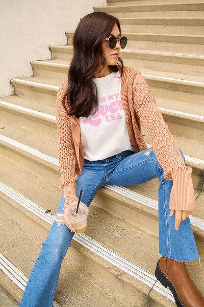 Simply Love Full Size IN MY LOVER ERA Round Neck T-Shirt - Browngold Fashion