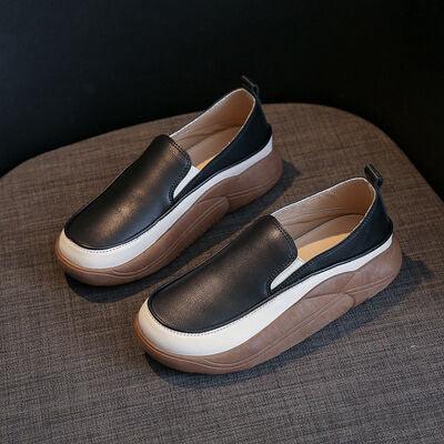 Chunky Slip On Shoes - Browngold Fashion