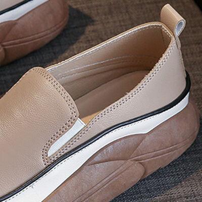 Chunky Slip On Shoes - Browngold Fashion