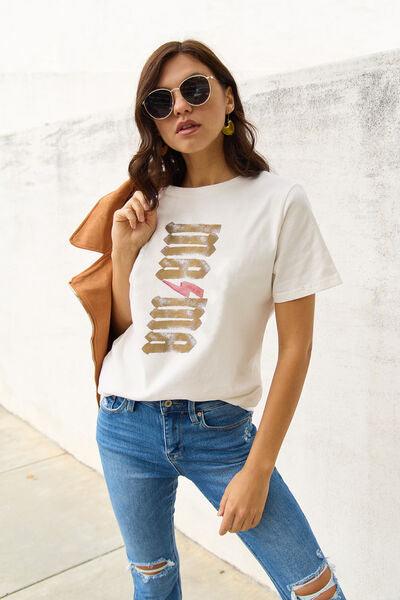 Simply Love Full Size MAMA Short Sleeve T-Shirt - Browngold Fashion